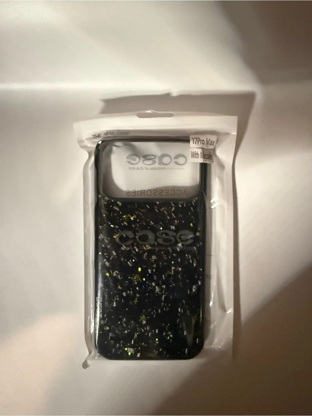 iPhone 17 Pro Max Black Gold Glitter MagSafe Phone Case New